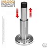 VIBORG Deluxe Adjustable Extra-Long Solid 304 Stainless Steel Extra-Thick Casting + Rubber Heavy Duty Door Stopper Wall Mount Mounted Built in Door Doorstop Bumper Door Stop, RS-38 (1)