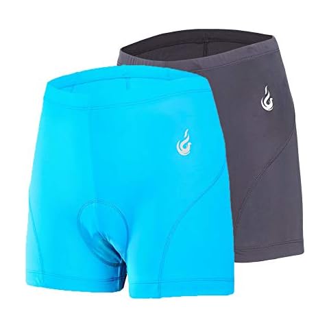beroy Women Quick Dry Cycling Underwear with 3D Padded,Gel Bike Underwear and Bike Shorts(Black+Blue M) Cover