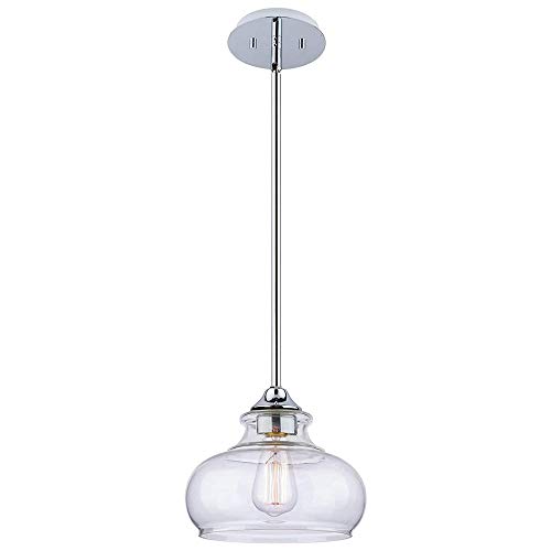 Lustre ovale en verre transparent de prestige et plafonnier suspension moderne chic L