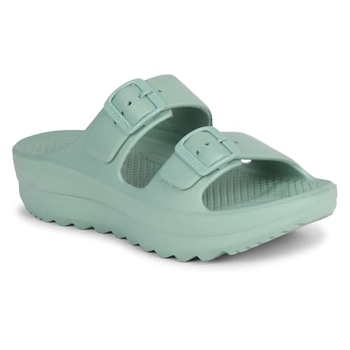 Image of Aqualite Women's Slides Slippers - Slip-On Flat Base Flipflop Lightweight, Anti-Skid & All-Day Comfort | Casual Home & Outdoor Sandals for Women