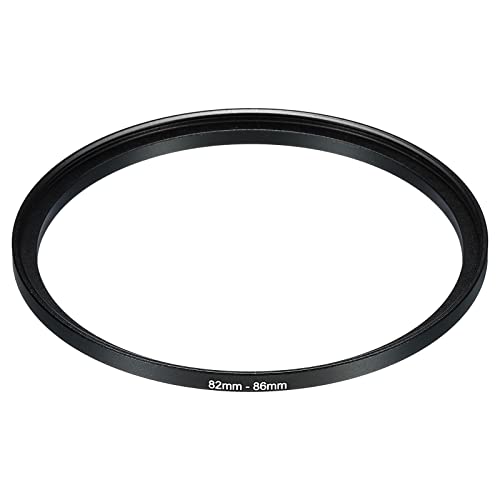 PATIKIL 82mm-86mm Metal Step Up Ring, Camera Lens Filter Adapter Ring Aluminum Filter Adapter Ring for Camera Lenses Hood Black