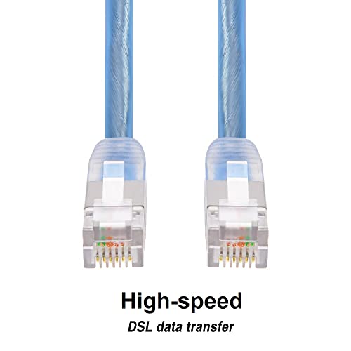 Image of RJ11 25Ft Shielded Modem Cable for High Speed DSL Internet, for Broadband DSL Modems, High Speed Data Transfer, Home DSL Ethernet Phone Jack Cable
