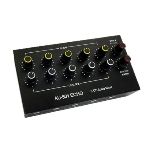 Mixeur audio 5 canaux pour podcast en déplacement avec mini-console rechargeable Type-C