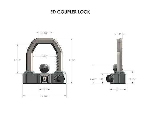 Image of BulletProof Hitches - Extreme Duty Trailer Coupler Lock - Universal Trailer Lock with 1 inch Solid Steel Bar - Fits 1-7 /8 inch, 2 inch and 2-5 /16 inch Couplers - Heat-Treated & Pick-Resistant