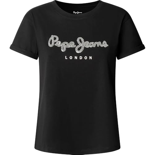 T-shirt noir Pepe Jeans PL5000142 pour homme en coton casual