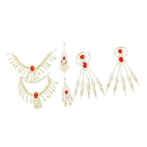 Collares de cadena de oro para mujer juego de pendientes colgantes y pulseras 7