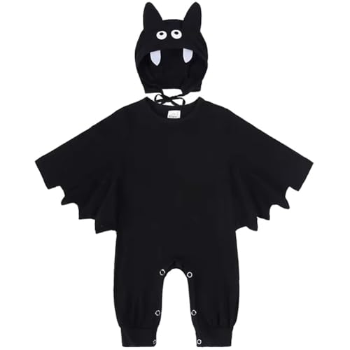 Disfraz de Halloween de bebé enterizo con capucha de murciélago para regalo de nacimiento 2