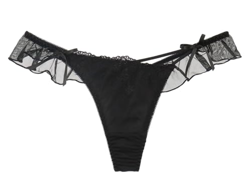 [ツーハッチ] Tバックショーツ ティーバック フリル レース セクシー 下着 パンツ インナー ショーツ単品 c004s L ブラックのサムネイル