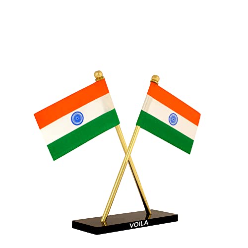 Image of VOILA Indian Cross Design Flags For Car Dashboard