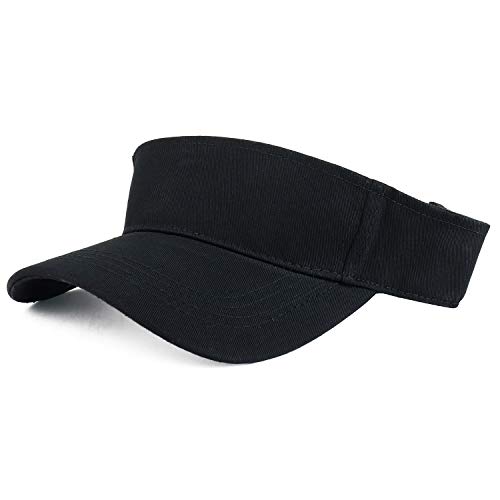 Trendy Apparel Shop Xxl Oversize Solid Cotton Adjustable Sun Visor - Black - 2Xl #TOP10