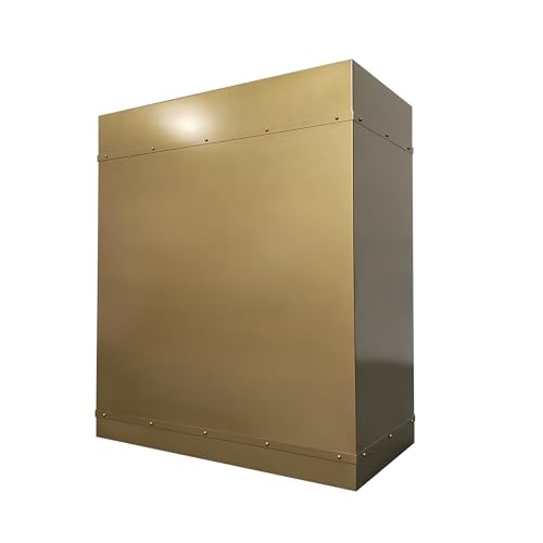Brass Range Hood Wall Mount 41-3/4"W, 48"H, 21'' D, CT Copper Tailor Custom Handmade Metal Kitchen Vent Hood, with 4-Speed Exhaust Fan & LED Light