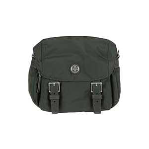 Tory Burch Women’s Virginia Green Basil Nylon Messenger Crossbody Handbag