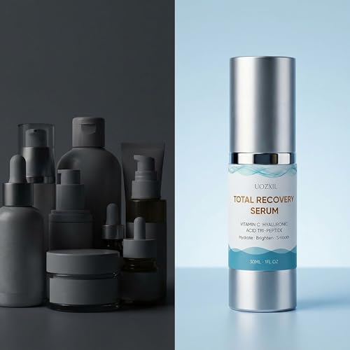 UOZXIL Total Recovery Serum - Vitamin C, Hyaluronic Acid & Peptide Complex – Firms, Lifts, Hydrates & Brightens Skin, Targets Fine Lines, Wrinkles – All-In-One Face Serum for Women, 1 Fl Oz
