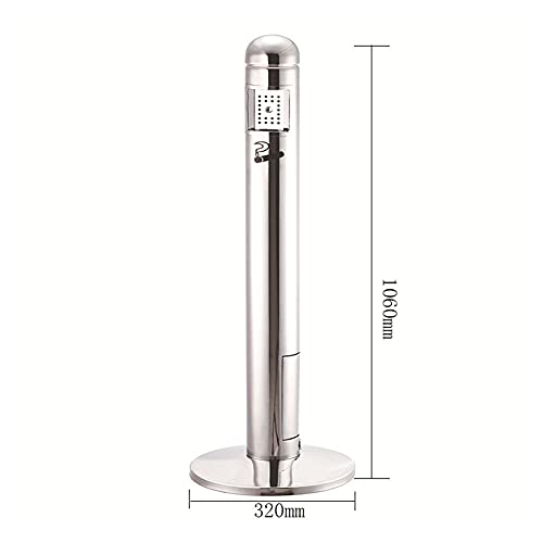 Cenicero de pie de acero inoxidable para exterior regulable de 106x32cm 7