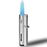 GDPN Windproof Triple Jet Flame Lighter - Adjustable Flame with Safety Lock, Refillable and Gift-Boxed(Gas Not Include)