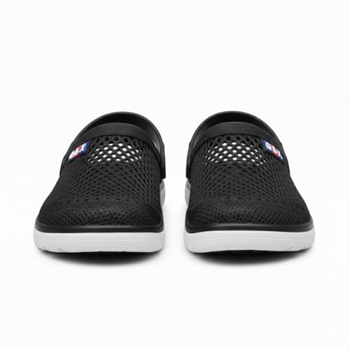 Image of Men Clogs Quick Dry Mesh Walking Clogs Lightweight EVA Arch Support Slip On Mules - Waterproof Anti Skid Outdoor Indoor Beach Pool Sandals