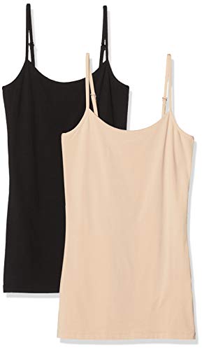 Vila NOS 10226293 Camiseta sin Mangas, Beige (Cuban Sand Pack: Black), 36 (Talla del Fabricante: XS/S) para Mujer