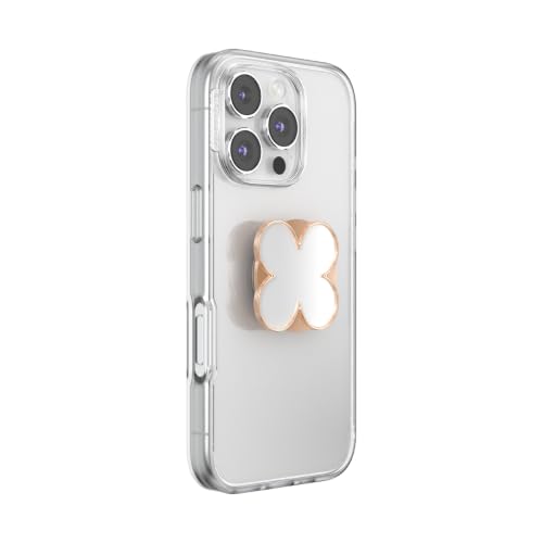 Image of PopSockets PopTop, Adhesive Phone Grip with Swappable Top, Enamel - Clover Rose Gold