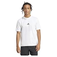 adidas Sportswear Essentials Small Logo Men's Single Jersey T-Shirt, White/Black, Medium