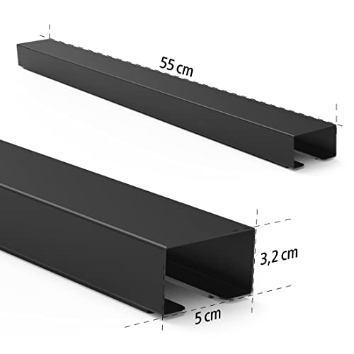 Hama Cable Duct Desk, tira magnética para fácil instalación (Cubierta para 8 cables, tira para gestión ordenada, guía metálica de 55 cm) Negro miniatura 5