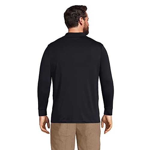 Lands' End Mens Long Sleeve Supima Polo Black Regular Medium #TOP1