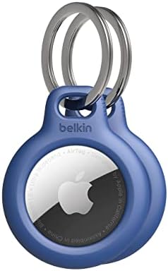 Belkin F8W973 AirTag Case with Key Ring (Secure Holder Protective Cover for Air Tag with Scratch Resistance Accessory) - White