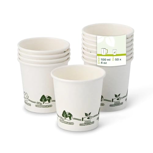 GREENBOX - Pappbecher 100 ml / 4 oz, Ø 62 mm, EcoUp©- Icons, 50 St.