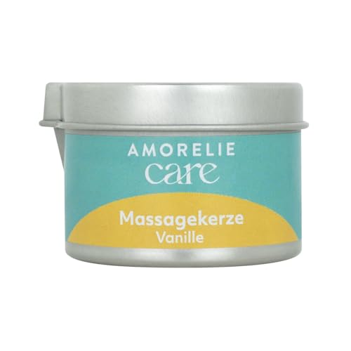 AMORELIE Care – Erotische Massagekerze mit Vanille-Duft (50 g) – Sinnliche Massage, Feuchtigkeitsspendend, Ideal für Paare