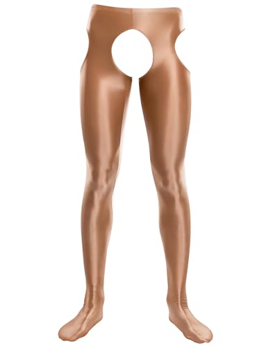 Collants sexy brillants pour homme SEAUR transparents et ouverts