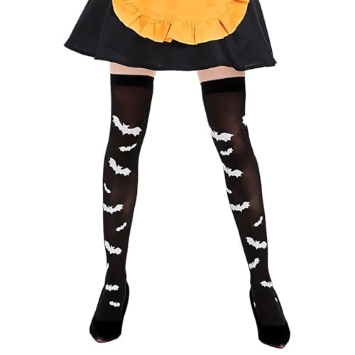 Meia 7/8 Longa Adulto Festa Fantasia Halloween Cosplay: Modelo Morcego Opções Cores (BR, Alfa, Único