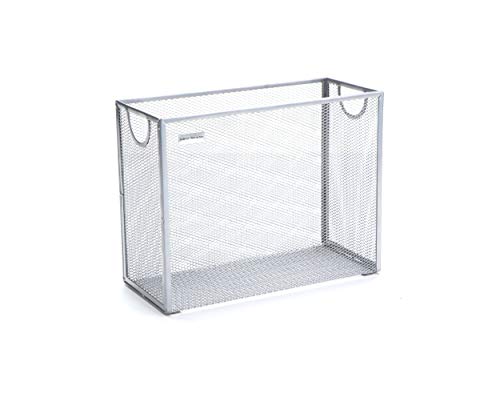 Mind-Reader-FILEBASK-SIL-Metal-Mesh-Storage-Letters-Legal-Documents-Folders-Office-Organization-Silver-File-Basket