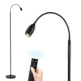 Radiovix Reading Floor Lamp, Dimmable LED Floor Lamp with Remote, Standing Lamp with Flexible Gooseneck, Zoomable Spotlight, Reading Light, Task Crafting Tall Lamps for Living Room Office Bedroom