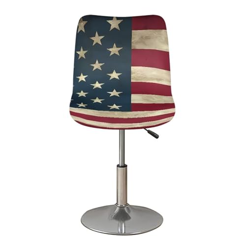 Image of American Flag Bar Stools Set of 4 Barstools Swivel Stool Height Adjustable Bar Chairs with Back Swivel Bar Stool Kitchen Counter Stools Dining Chairs Decor