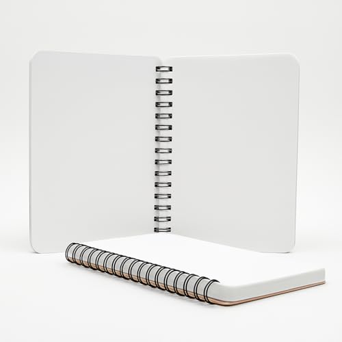 Image of mudrit Pocket Size Notebook, Small Spiral Diary, 120 Plain Pages, 90 GSM ideal for Gratitude List, Daily Goals Planner, To Do List Organiser, Size A6 (Pack of 2- Yellow & Peach)