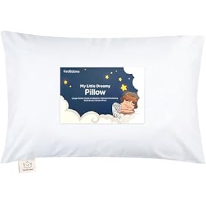 Toddler Pillow with Pillowcase – 13×18 My Little Dreamy Kids Travel Bed Pillows for Sleeping, Organic Cotton Small Pillowcase, Soft & Breathable, Machine Washable, Toddlers 2-5 Years Old (Soft White)