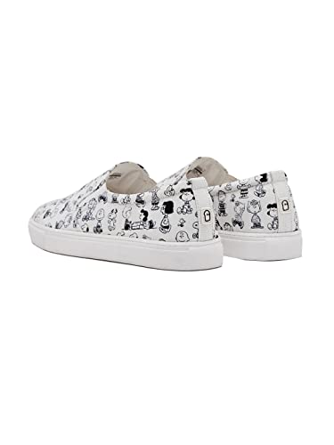 Image of The Souled Store Official Peanuts: Snoopy & Friends Mens and Boys Regular fit Graphic Printed White Men Loafers
