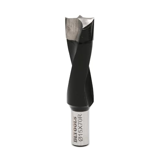 DLTOOLS Carbide Tipped Brad Point Boring Bits with Right Hand Rotation (R Dia(15mm) x Long(70mm) x Sh(20mm))