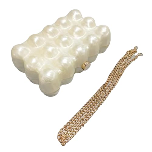 Image of Women Acrylic Clutch Chic Marble Evening Handbag Wedding Box Clutch Purse Chain Shoulder Bag for Prom Party