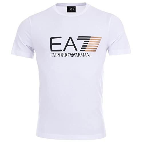 Emporio Armani T-Shirt EA7 Herren T-Shirt 3ZPT62 PJ03Z, Kurzarm, Rundhalsausschnitt, Weiß, Large