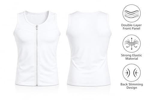Image of Men's Compression Vest | Zipper & Hook Chest Shapewear | Premium Nylon-Spandex Apparel Fabric