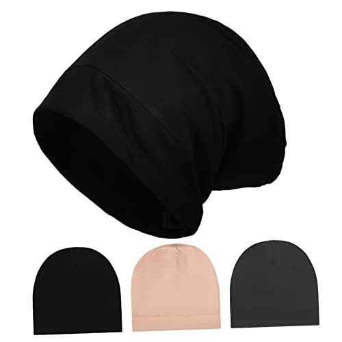 Bonnet de nuit en satin Holibanna lot de 3 avec bande élastique confort