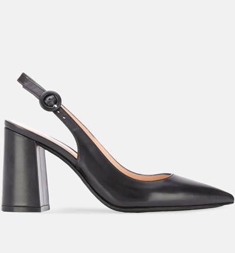 Women's Pointed Toe Block Heel Pumps Slingback Chunky Heel Slip On Work Party Dress Shoes4