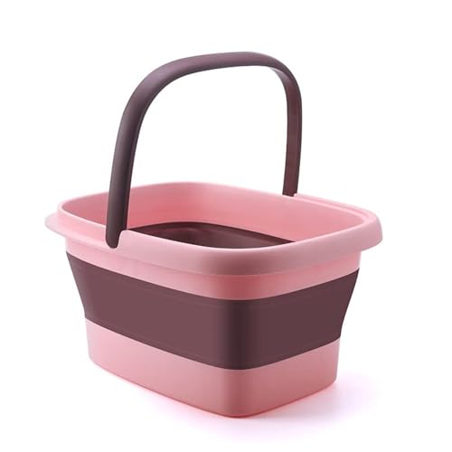 Spa de pies plegable con asa portátil color rosa