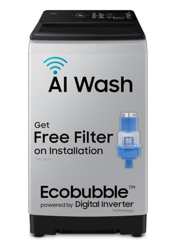 Image of Samsung Smart Choice 10 Kg, 5 Star, AI Wash, AI Energy Mode, Wi-Fi, Ecobubble, AI VRT+, Soft Closing Door, Digital Inverter, Fully-Automatic Top Load Washing Machine (WA80F10E2LTL, Lavender Gray)