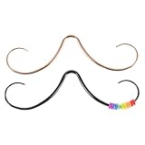 CLISPEED Anillo de Nariz Bigote de Acero Inoxidable 2 Piezas 1,6x62mm Color Rosa y Multicolor para Mujer Piercing Corporal Joyería para Tabique Nasal Ajustable