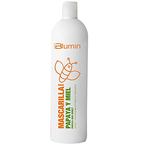 Blumin Mascarilla de Pelo/Mascarilla para el Cabello de Papaya y Miel Rica en Vitamina A y C y Complejo B, 1000 ml