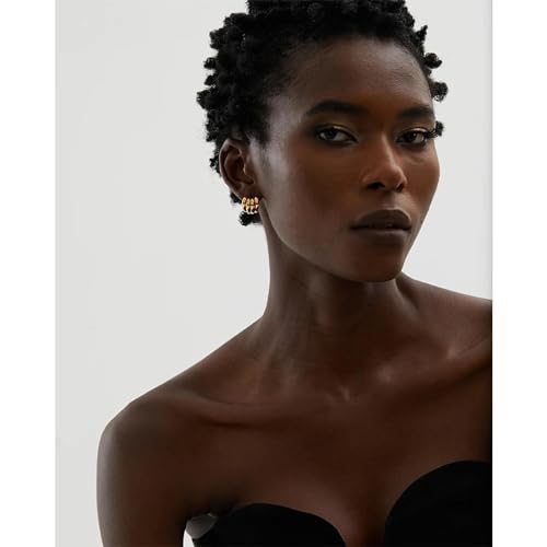 Boucles d'oreilles stud hoop épaisses avec fermoir sécurisé et structure géométrique légère