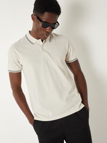 Image of Max Men's Polycotton Half Sleeves Regular Fit Solid Polo T-Shirt