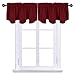 NICETOWN Kitchen Blackout Window Valances - Short 52 inches x 18 inches Scalloped Pole Pocket Valance Curtain Tiers Window Home Christmas Decoration, Burgundy Red, 2 Panels