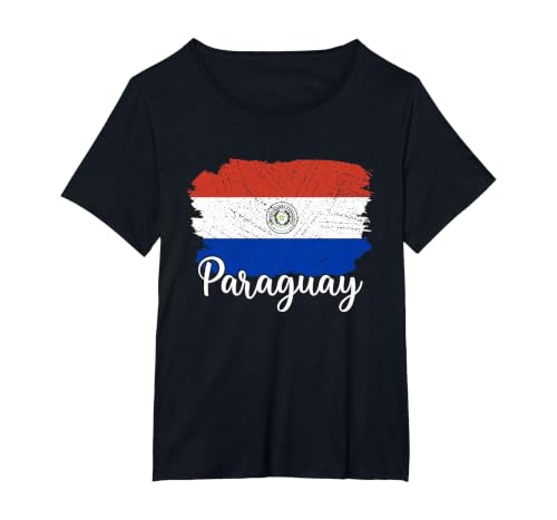 Paraguay Flag Men Women Kids Paraguay Country T-Shirt, Women's Plus, Black, 2X